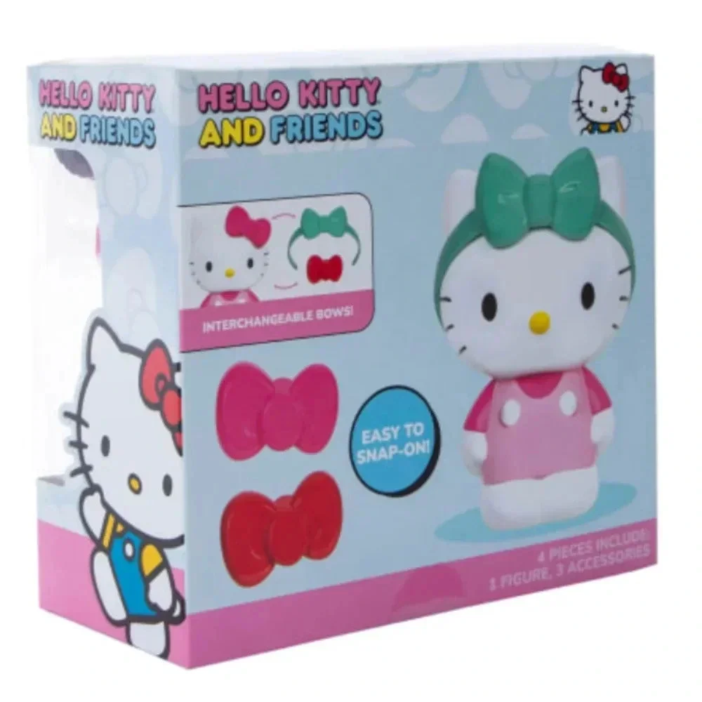 White pink red Hello Kitty styling figure  changeable bow accessories